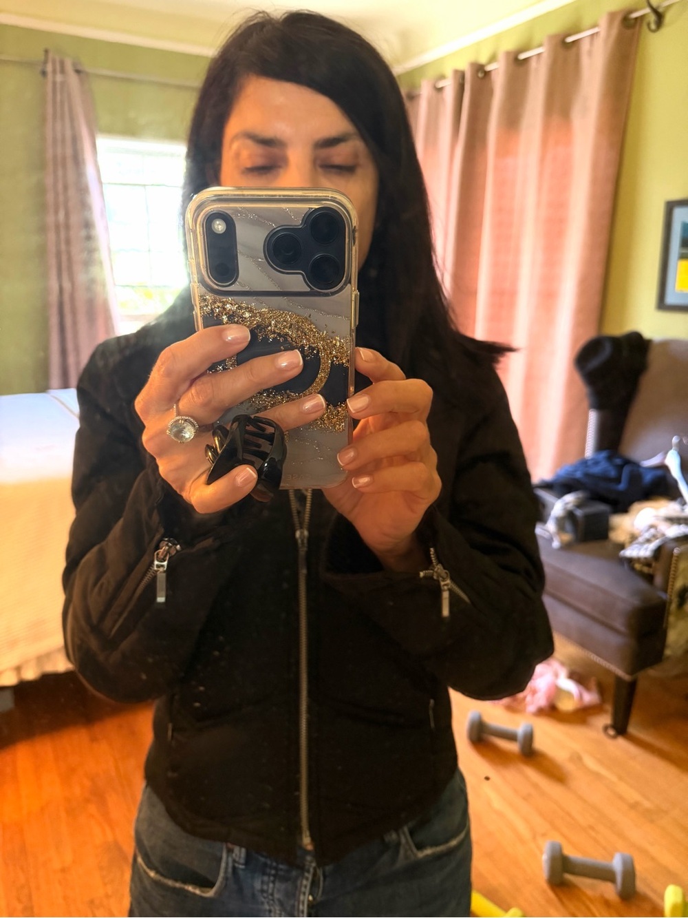BEBE  Black Bomber Jacket